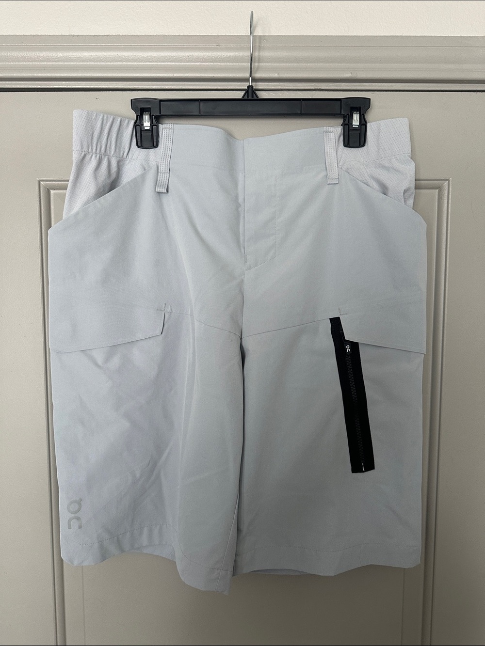 On Running Men's Explorer Shorts in Light Gray with Black Zip